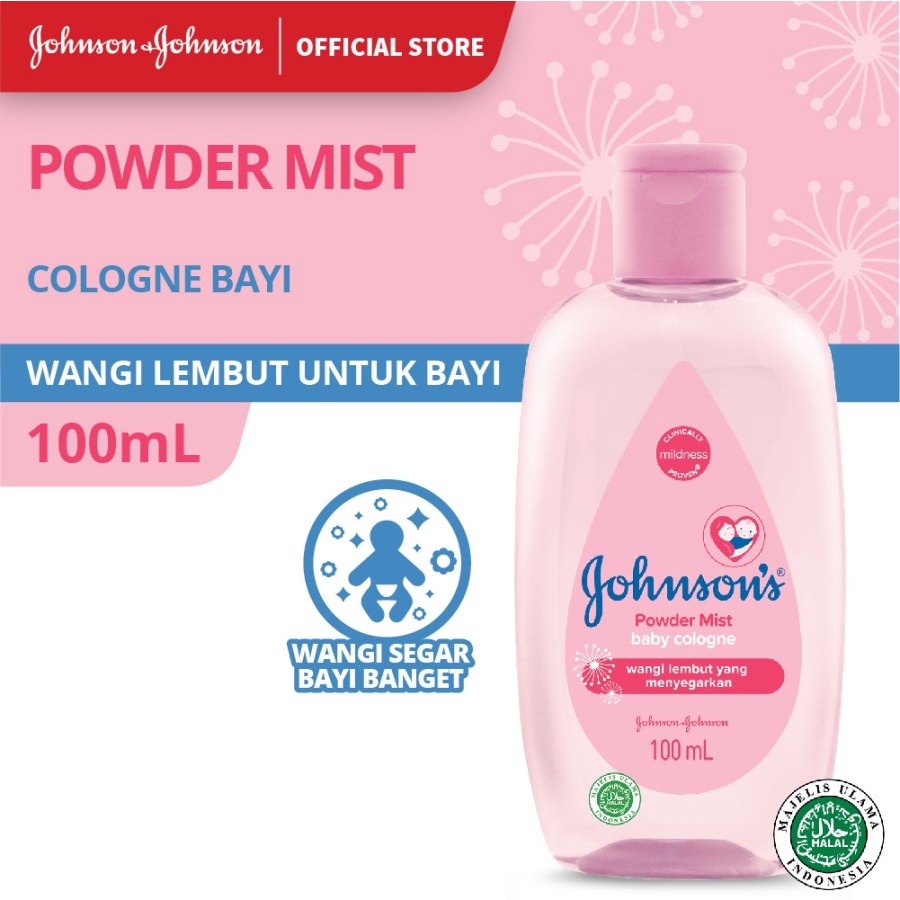 JOHNSON'S POWDER MIST BABY COLOGNE 100ML PINK