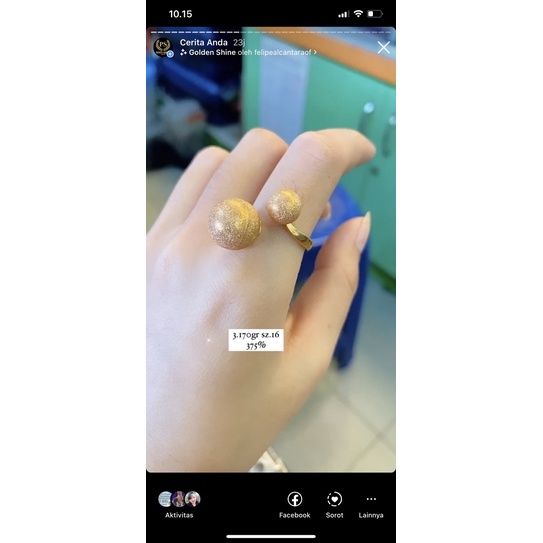 cincin dior emas 375%