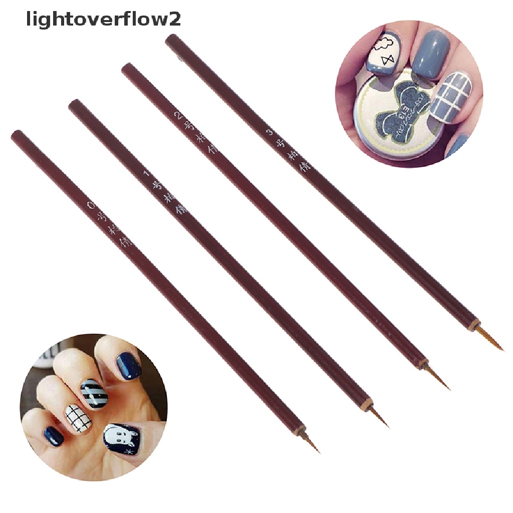 (lightoverflow2) Kuas Nail Art Gagang Bambu (ID)