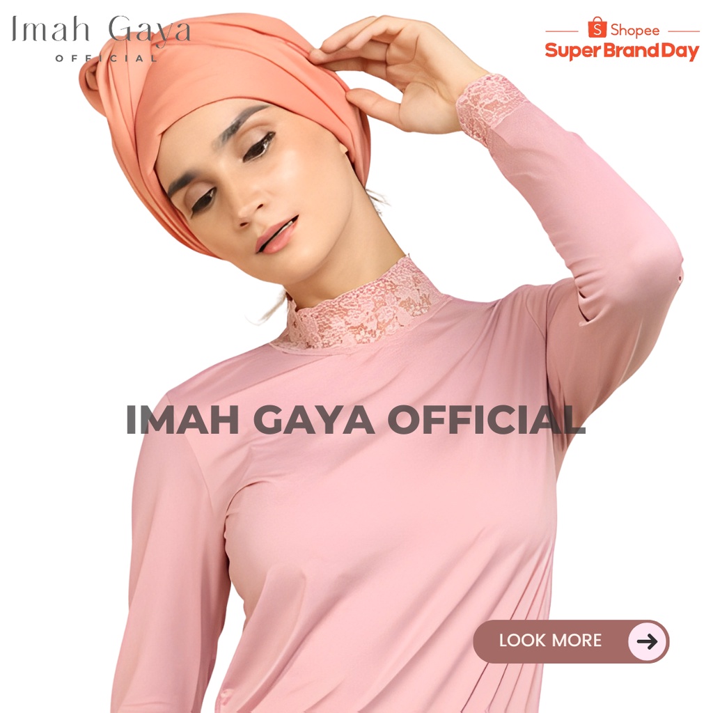 Baju Manset Renda Inner Wanita Dewasa Standar Polos Rayon Baju Manset Lengan Panjang