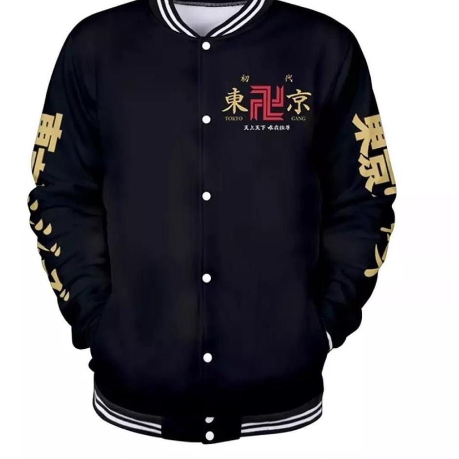 Harga Khusus--[]Jaket Pria-Jaket Tokyo Revengers Varsity Jacket - Jaket Anime Tokyo Revengers Manji 