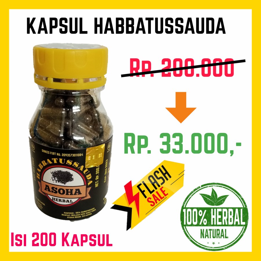 Kapsul Habbatussauda Isi 200 ASLI ALAMI