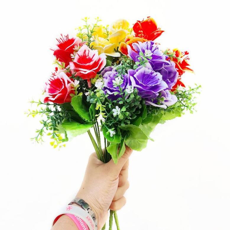 Bunga Kembang Sepatu Tanaman Tropis Hias Plastik Cantik Dekorasi Rumah Artificial Flower AF21