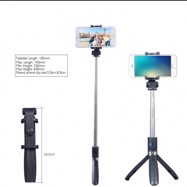 TRIPOD TONGSIS AK-07 3IN1 BLUETOOTH REMOTE STAND HP SELFIE STICK AK07