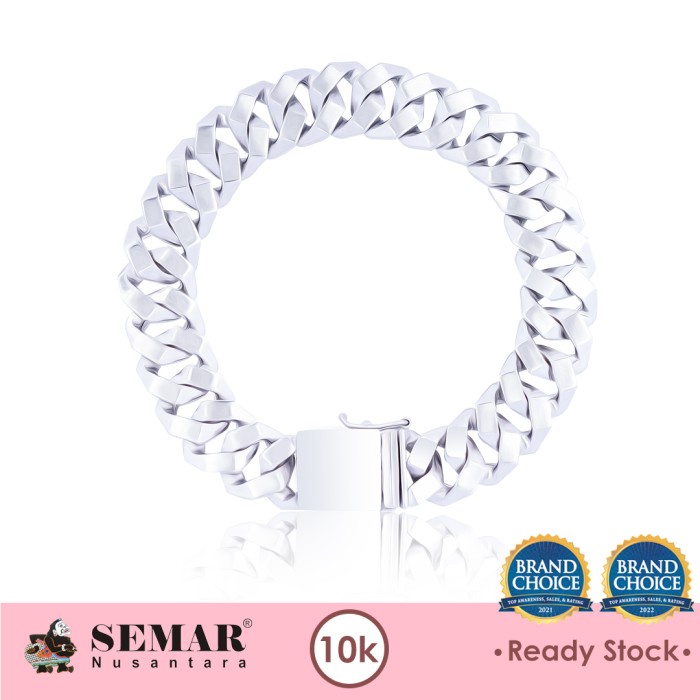 Gelang Emas Rantai Classic Dragon Skin White Gold 10K Semar Nusantara