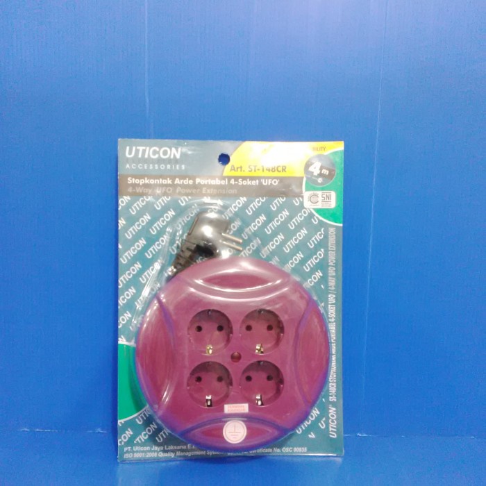 

KABEL GULUNG 4 METER + 4 COLOKAN UTICON ST-148CR/kabel gulung