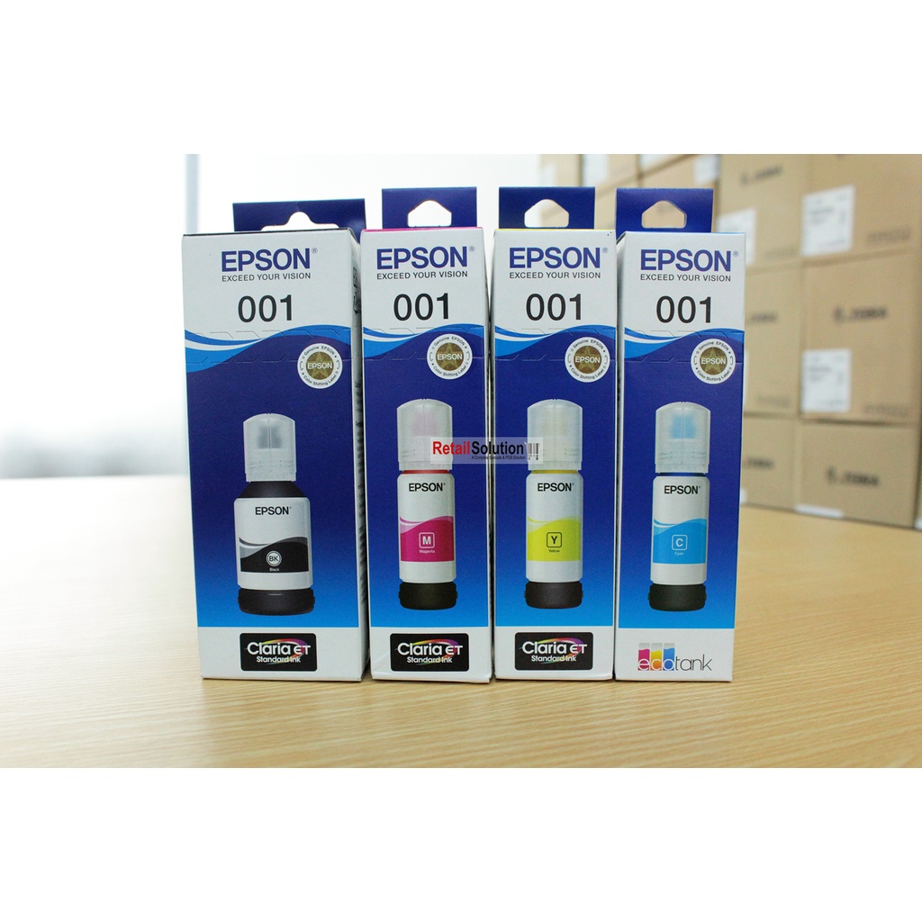 Tinta Epson 001 - Tinta L4150 L4160 L6160 L6170 L6190 1 Set Warna CMYK