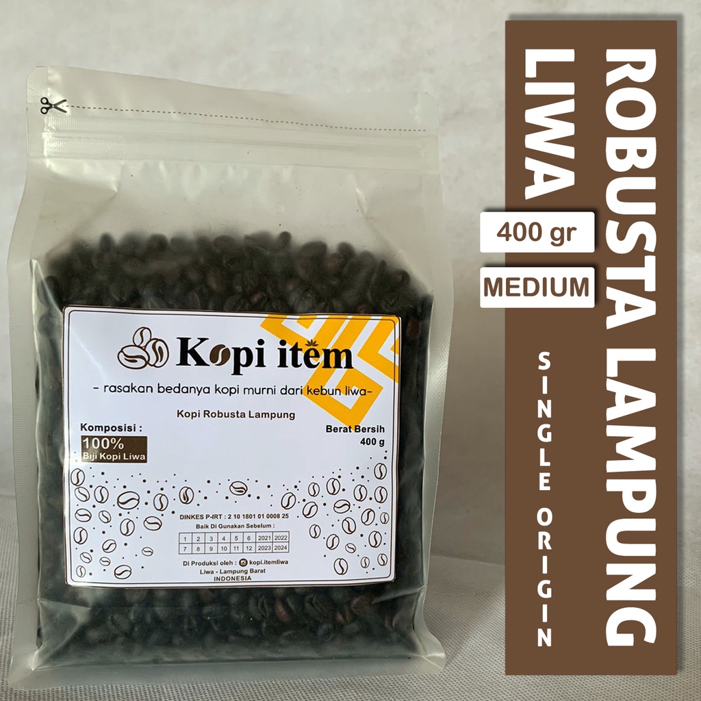 

KOPI LAMPUNG ROBUSTA - MEDIUM ROAST BEAN - 400 gr