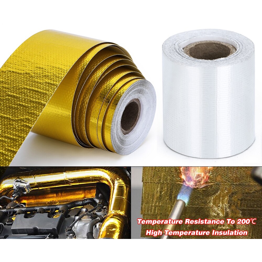 R3S Vracing Exhaust Wrap Lakban Peredam Panas Knalpot 5 Cm X 5 M - Md-1901 - Golden R3WS