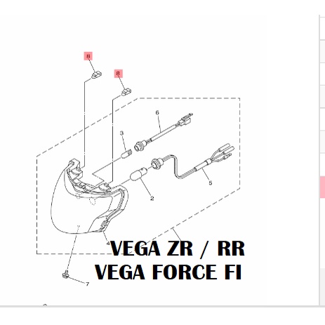 CLIP KLIP REFLEKTOR LAMPU DEPAN VIXION NVL NVA JUPITER Z Z1 115 ROBOT MX KING 150 VEGA R NEW ZR FORCE FI ORIGINAL YGP 3S0-H4374-00