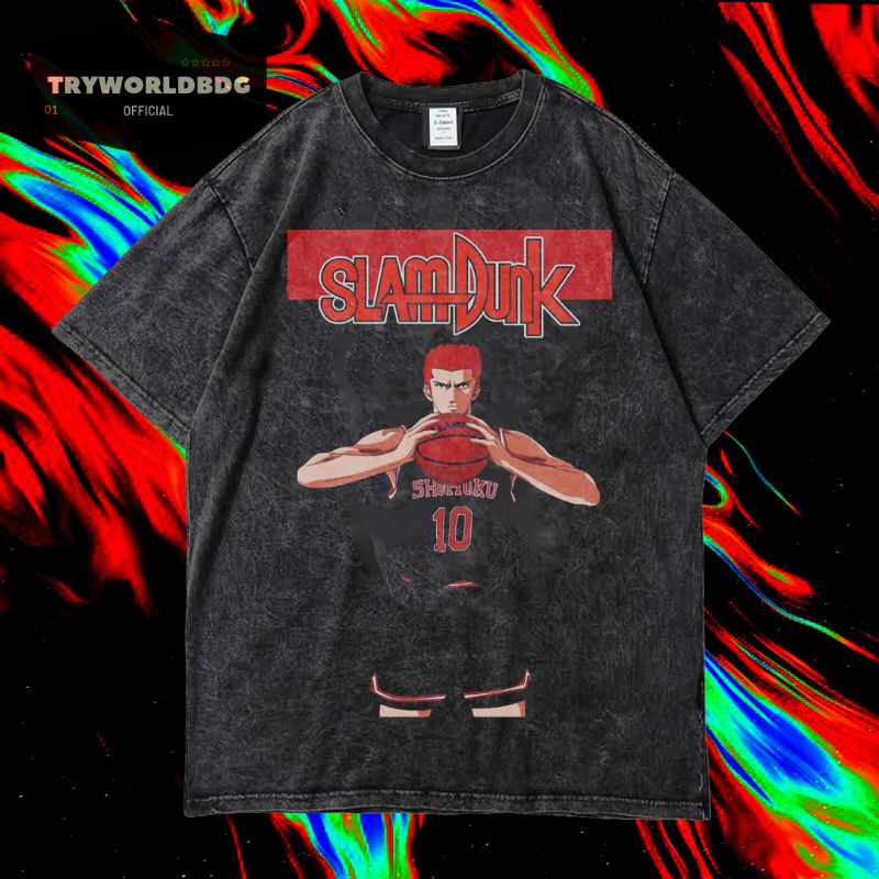 TRYWORLDBDG OFFICIAL "SLAM DUNK" KAOS OVERSIZED | KAOS WASHED | KAOS ANIME | STONE WASH | OVERSIZED 