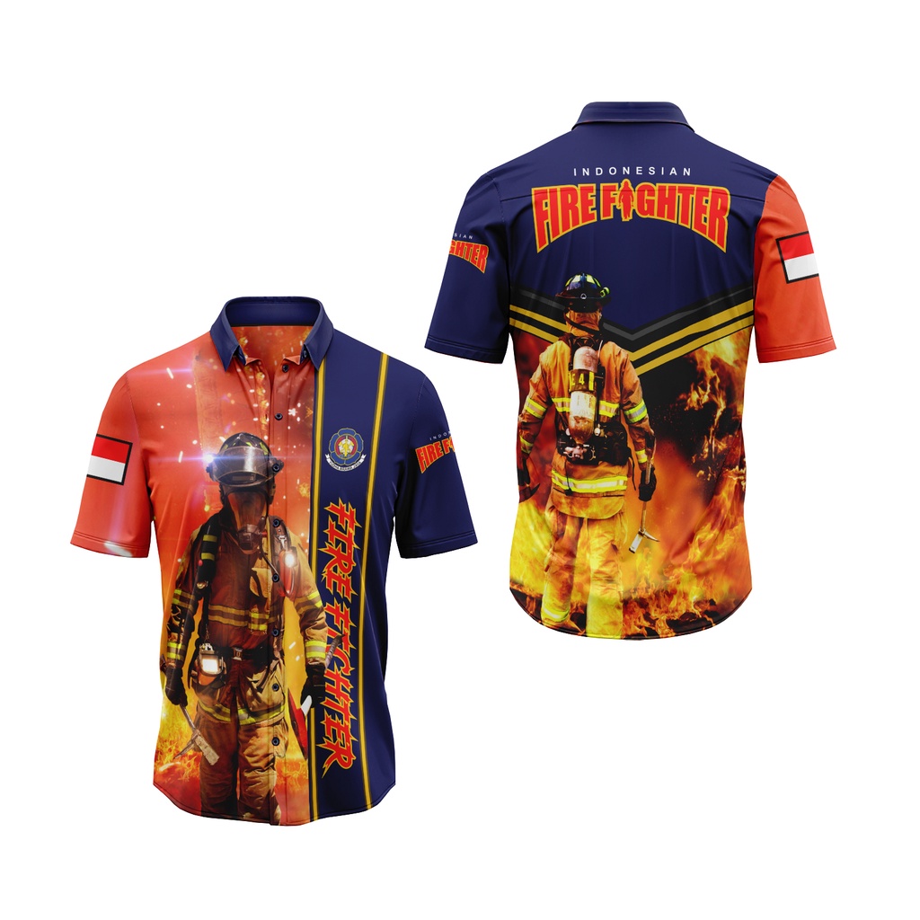 Utamamedia - Kemeja Pria Dan Wanita Tema Damkar Pemadam Kebakaran