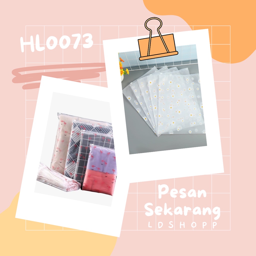 LDS HL0073 Kantong Zip Lock Motif / Travel Pouch Zip / Kantong Zipper Make Up Kosmetik