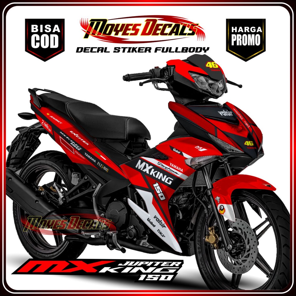 Stiker Decal Mx King 150 Fullbody Decal New Mx king 150 Fullbody Stiker Motif Racing Merah