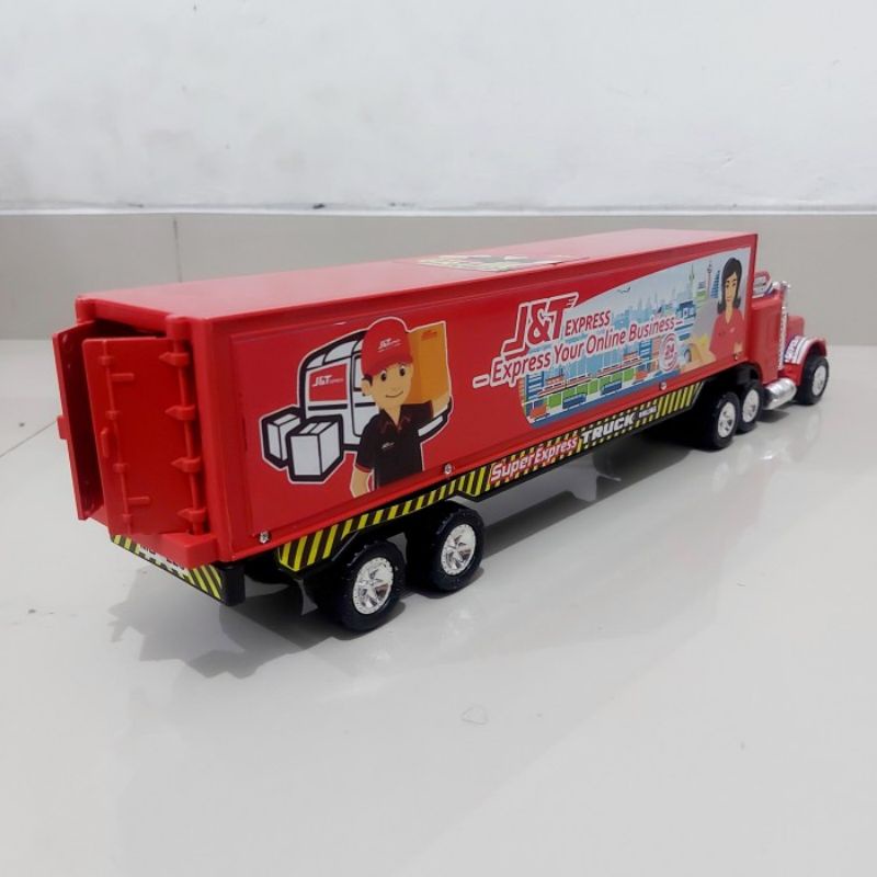 Mainan Truk Kontainer Kurir Miniatur - Miniatur Mobil Box Peti Kemas Anak Laki Cowok