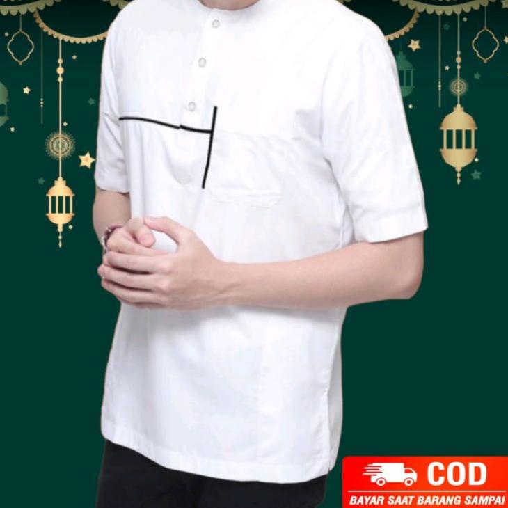 Ready Koko Kurta Lengan Pendek BIG SIZE JUMBO Kurta Kaos Baju Koko Katun Baju Koko Pria Baju koko De