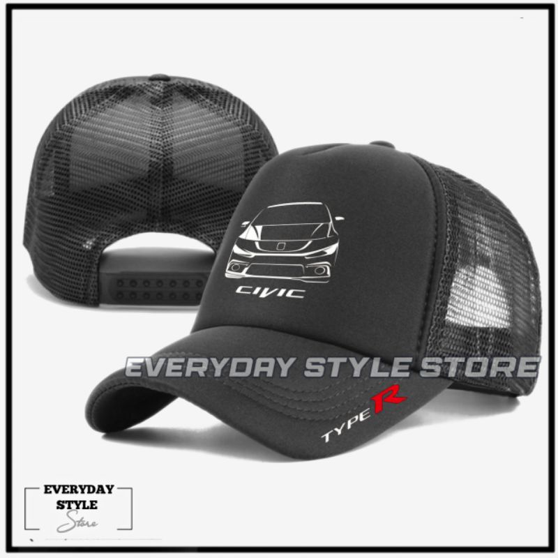 Topi Honda Civic Trucker Jaring / Topi Siluet Mobil Honda Civic Type R