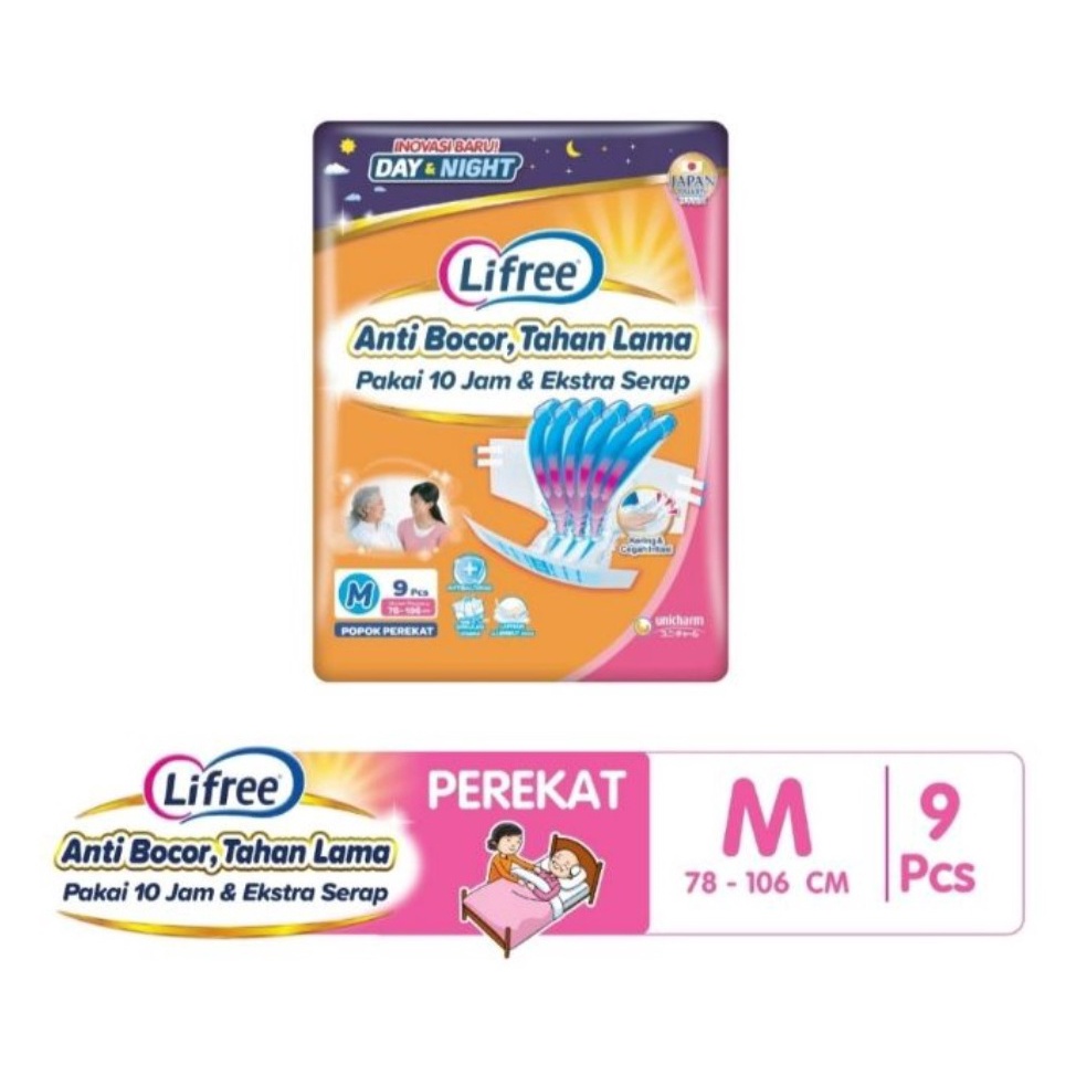 LIFREE Popok Dewasa Perekat Untuk Dewasa Lansia Ibu Melahirkan Kemasan Pack - Pampers Orang Tua Anti