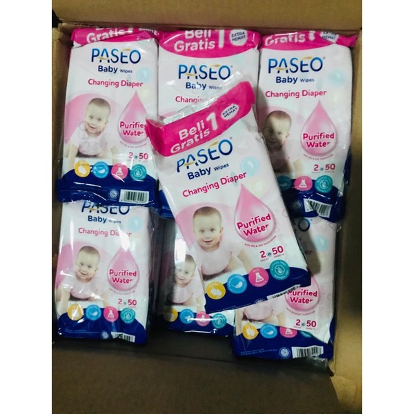 Paseo Tissu basah 50 SHEETS BELI 1 GRATIS 1 PROMO 1kg muat 3