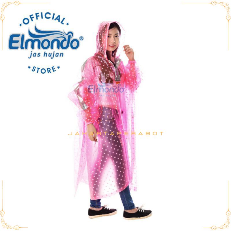 Elmondo Jas Hujan PC-713 Poncho Lengan Polkadot / Mantel Jas Hujan PVC Poncho Lengan Motif Polkadot