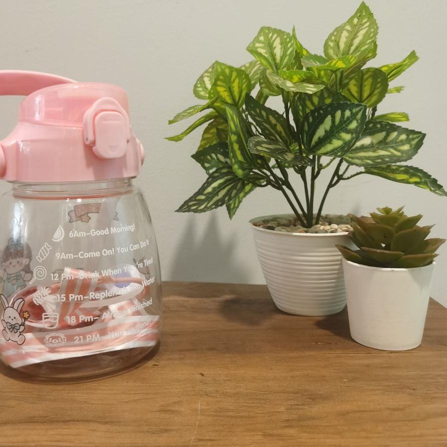 Botol Gemoy Bening 1.3Liter/Botol Viral/Botol Minum 1300ML Bening/Free Stiker 2D/3D