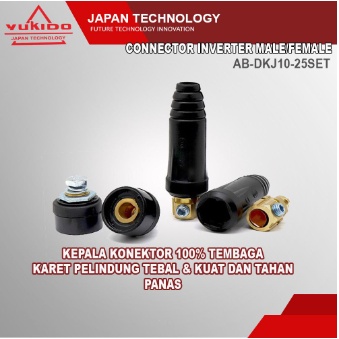 DIJAMIN ORI!! YUKIDO JAPAN Kabel Konektor Male Connector Las 10 - 25 mm bisa untuk semua merk Mesin Las