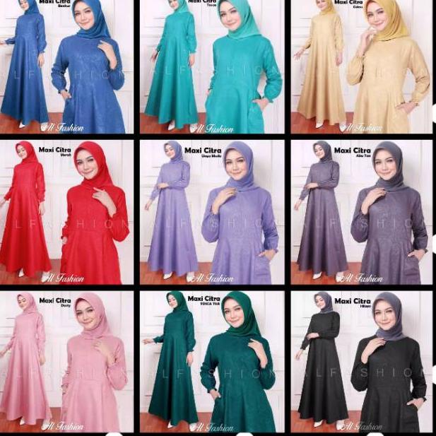 [TJ.31Oc22r] Clara - Dress Gamis Katun 100% Polos Emboss S M L XL Jumbo Hitam Ungu Tua Muda Hijau To