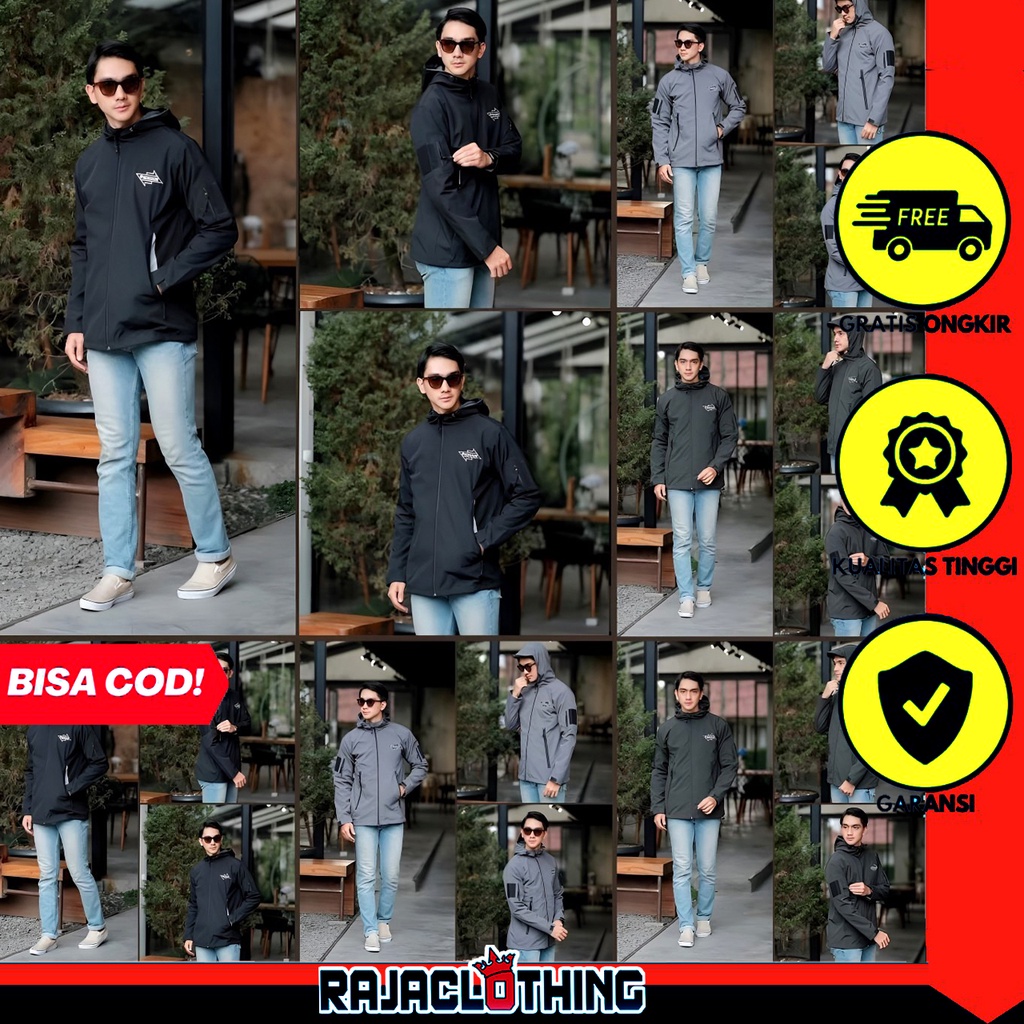 RCL - JAKET HODDIE AUTDOR TASLAN PRIA PRODUK LOKAL WATER PROF/COWOK/MURAH/ORIGINAL/SWITER/MERAH/BIRU