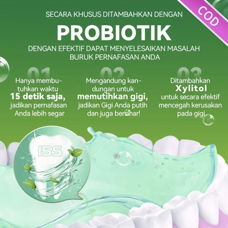 READY MeToo Mouthwash Portable Green Tea 12ml/ Obat Kumur Probiotik / Nafas segar / Pemutih gigi SACHET