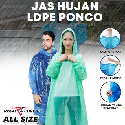 Jas Hujan motor PONCO LDPE plastik poncho Raincoat tebal awet bambu ringan jaket anti air sepeda