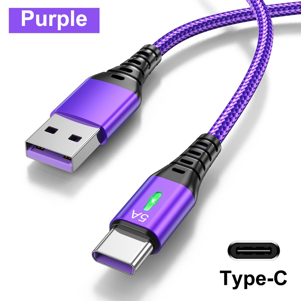 Kabel Data / Charger Usb Tipe-C 5A Fast Charging Untuk Iphone / Android