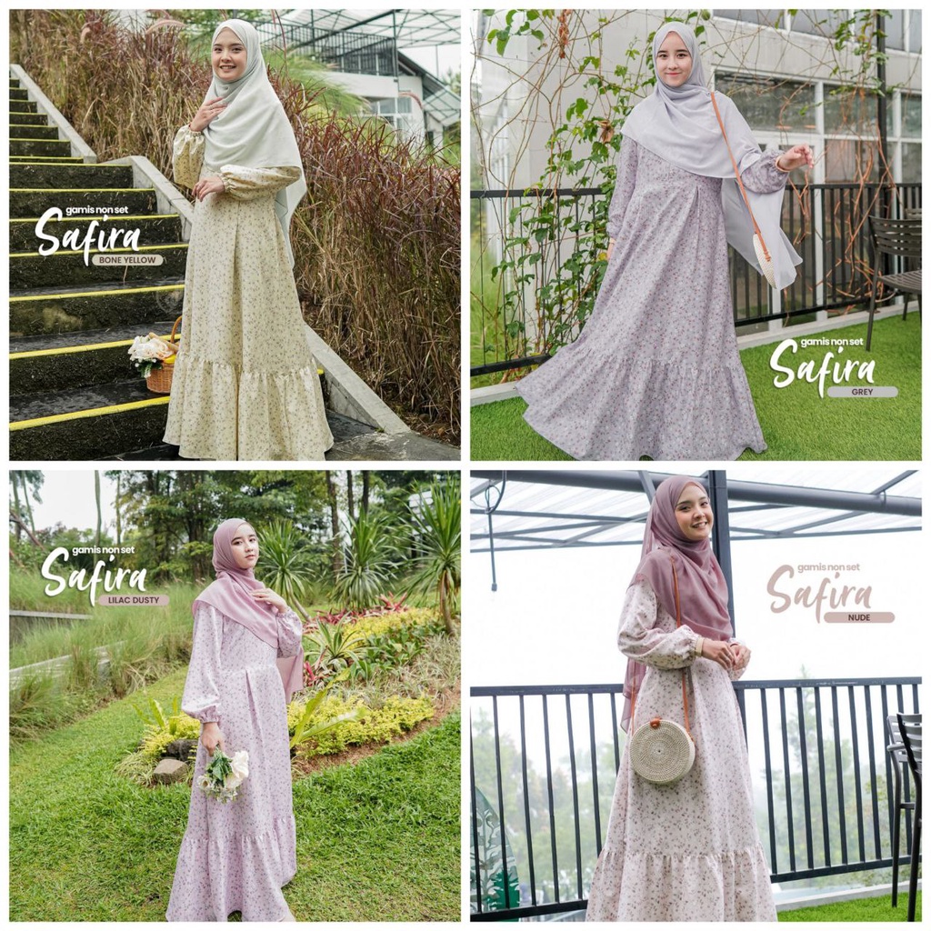 ALWA HIJAB PROMO GAMIS SAFIRA (BELI 3 DAPAT HADIAH)