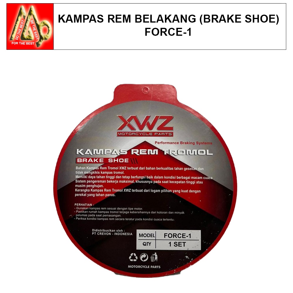 Force-1 / Kampas Rem Belakang (Brake Shoe) / XWZ