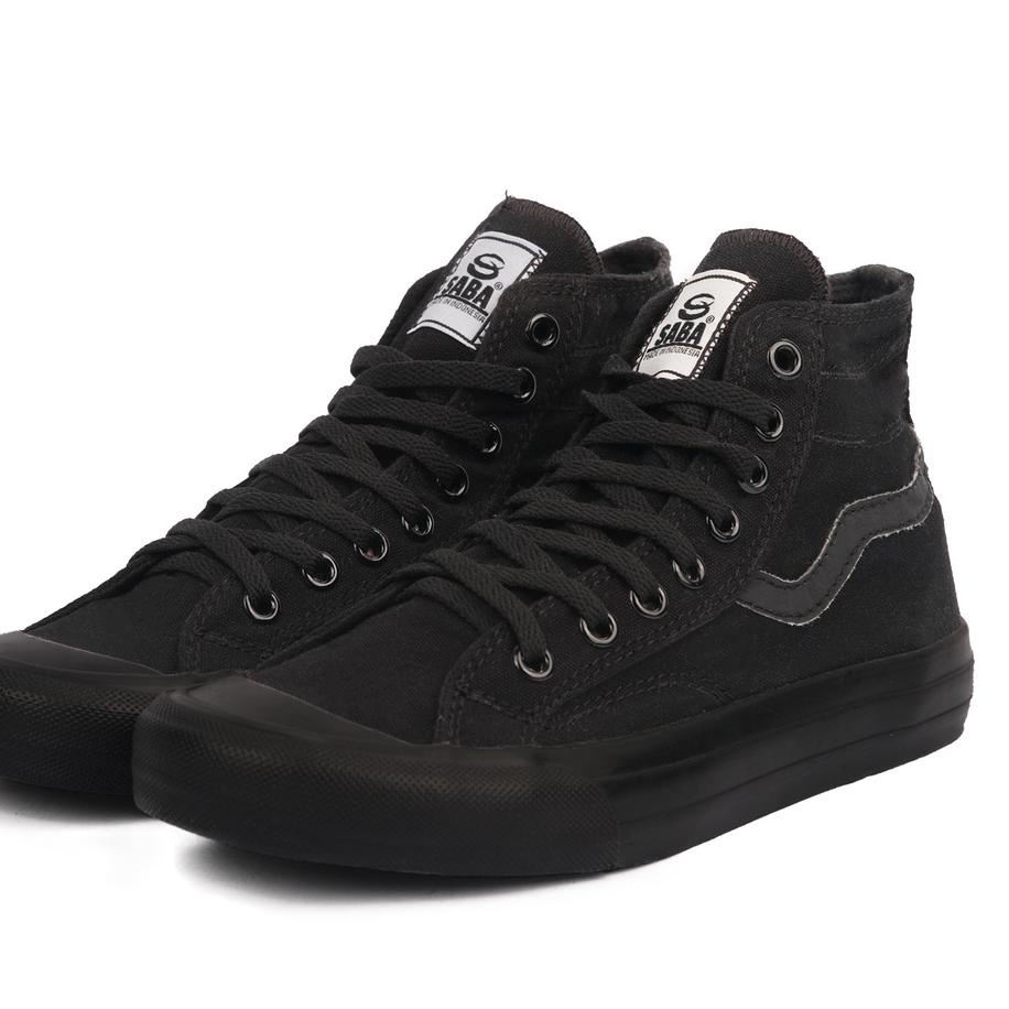 CODEEe3E8--SABA Veloz High All Black - Sepatu Sneakers Casual Pria Wanita