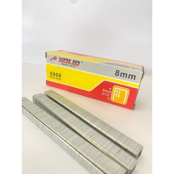 

SOLID / Isi Staples Stapler Tembak / Refill Hekter Tembak gun tacker bentuk U 8 mm
