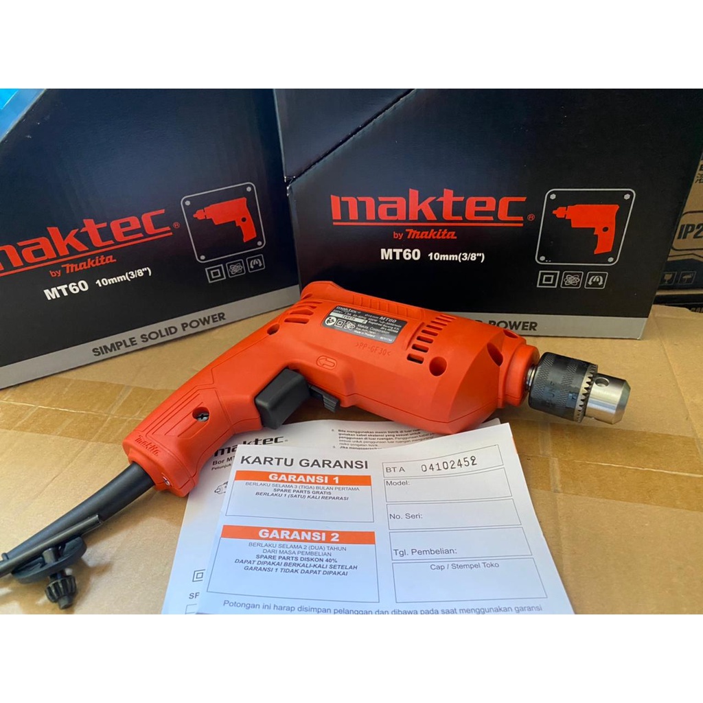 Maktec Mesin Bor Listrik 10mm MT60 MT 60 Putaran Bolak Balik Garansi Makassar