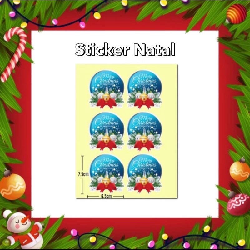 

Sticker Merry Christmas Stiker Hiasan Kotak Hampers Kado Natal #6