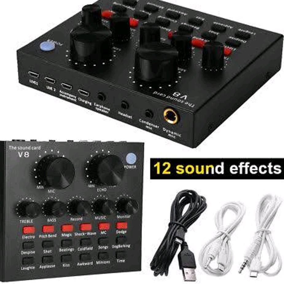 UA.18Oc22p ▪ Sound card V8 Mixer Bluetooth SoundCard V8 Audio USB External Soundcard Mixer Sound