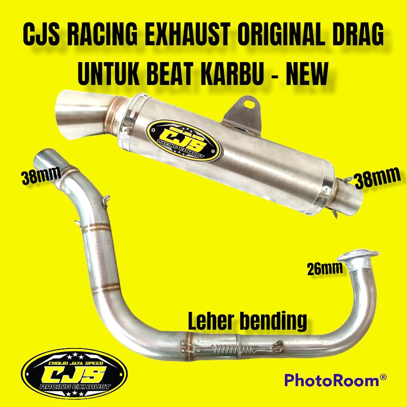 Knalpot CJS racing exhaust original drag bukan dsm kou cts Beat karbu beat esp beat new dm 38mm