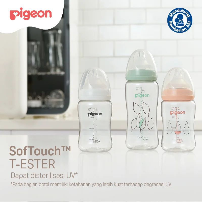 PIGEON Botol Soft Touch T-Ester Wide Neck Bottle Peristaltic Nipple