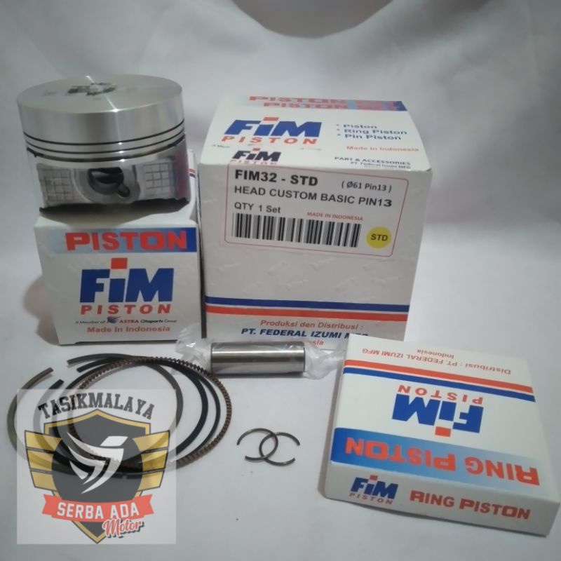 PISTON KIT FIM32 CUSTOM DOME MENTAH PEN 13 DIAMETER 61, 61.5, 62, 62.5, 63