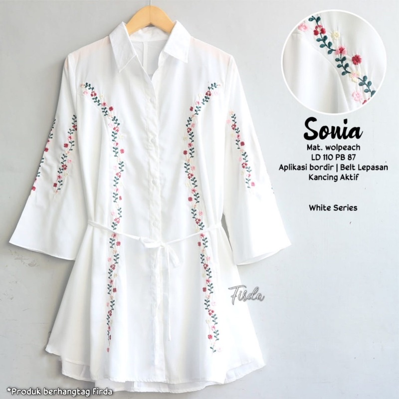 Tunik wanita busui mewah bordir bunga cantik kekinian terbaru. Tunic premium motif Sonia firda