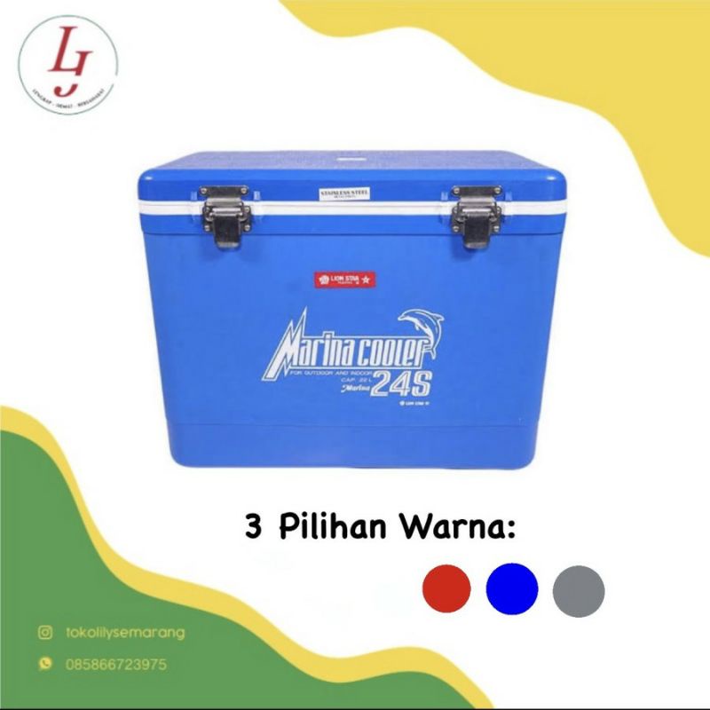 LION STAR MARINA COOLER BOX 24s 22 LITER BOX PENDINGINAN MENYIMPAN MINUMAN DINGIN MURAH