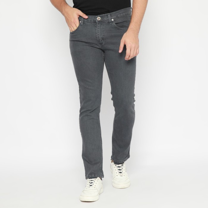 FICHINO Celana Jeans Panjang Pria Light Grey Reguler Fit - London 02 - 31, grey (L6E6) Jumbo Orgnl B