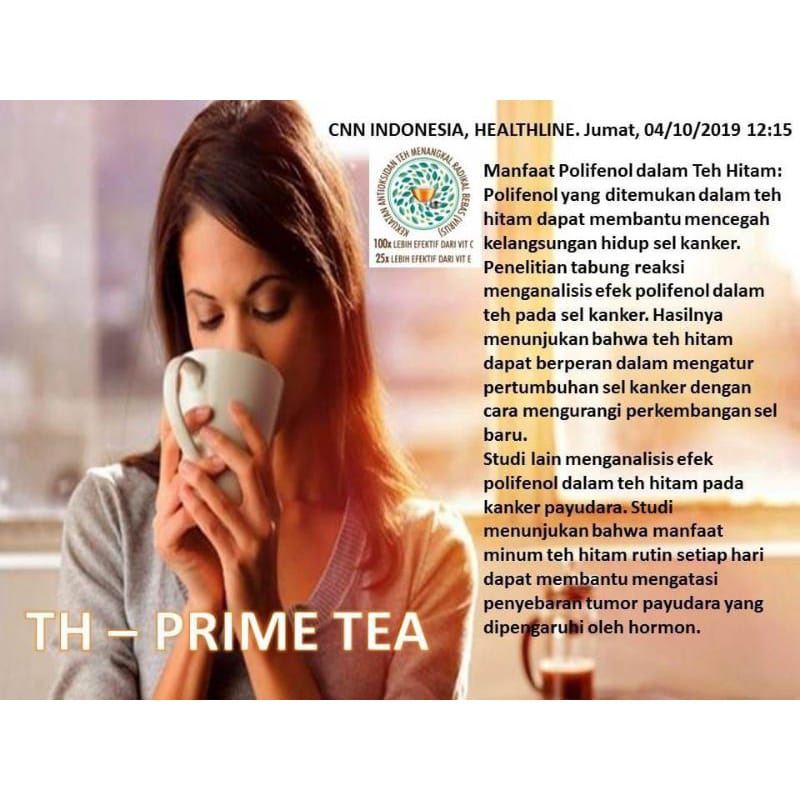 TH Prime Tea Black Tea 1 pouch Isi 70 Gram Teh Kesehatan Antioksidan Diet Detox