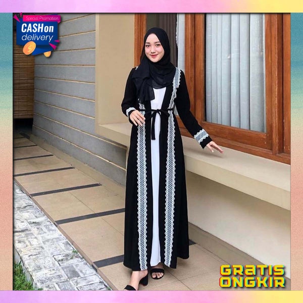 Gamis Terbaru Ori Remaja Jumbo Hitam Baju Murah Perempuan Bsju Hitam Polos Premium Daster Raya Buju 