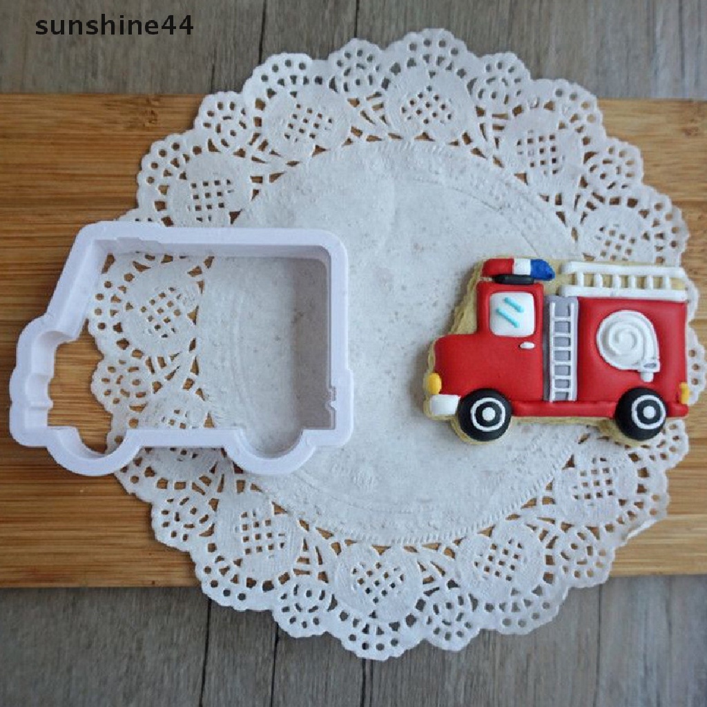 Sunshine 8pcs Cetakan Pemotong Adonan Kue Cookie Desain Mobil Truk DIY