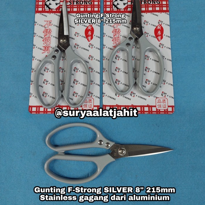 

Bergaransi Gunting F-Strong Silver 8" 215Mm Stainless Gagang Dari Aluminium Diskon