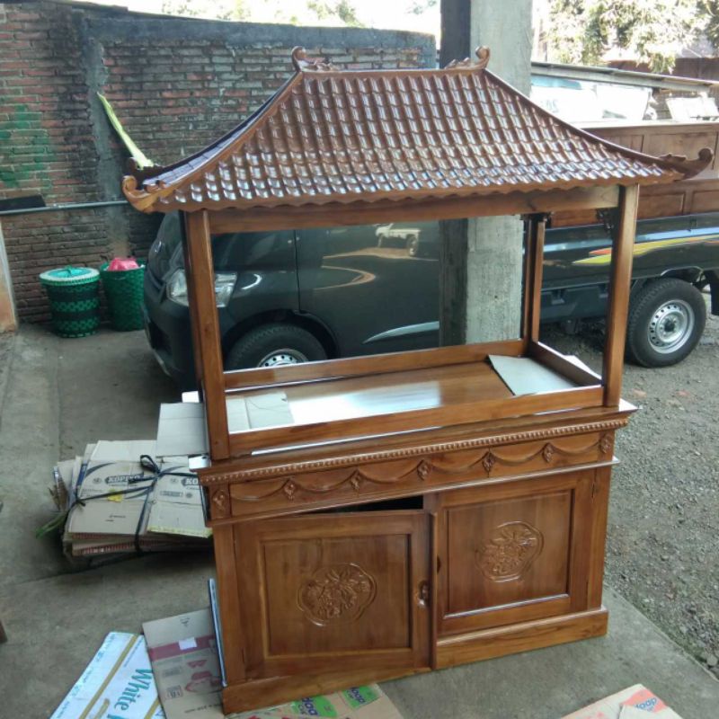 aquarium kayu jati buffet sko