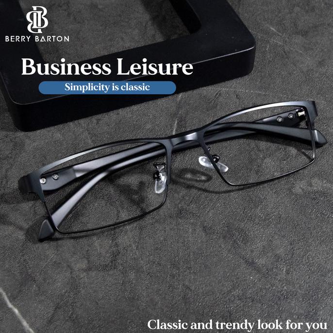 Kacamata Berrybarton Bisnis Pria Half Frame bisa Lensa Minus 66071
